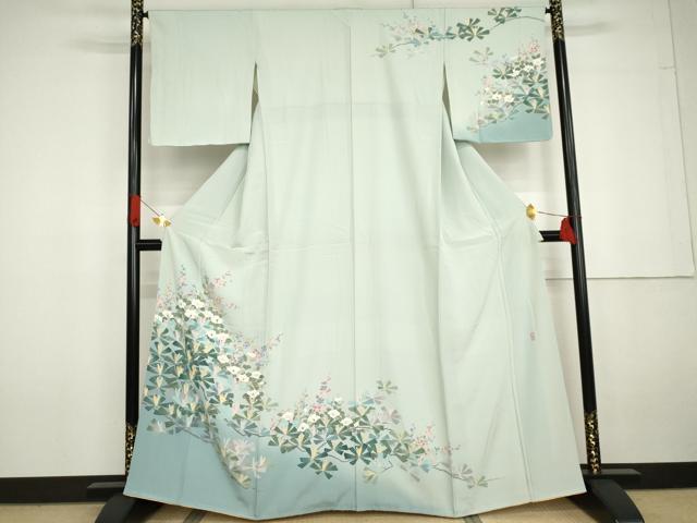 平和屋着物●十日町友禅作家　岡村蒼風　訪問着　花松文　暈し染め　正絹　逸品　未使用　AABG6563cs