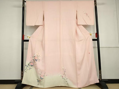 平和屋着物●本加賀友禅作家　南克治　訪問着　枝花文　暈し染め　正絹　逸品　AABG6566cs