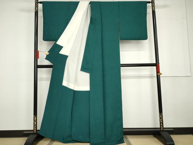 平和屋着物●上質な色無地　辻が花地紋　鉄色　正絹　逸品　AABG6568cs
