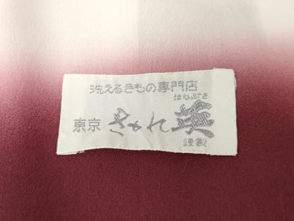 平和屋着物●洗える最高級着物　＜英＞はなぶさ謹製　小紋　霞横段文　洗える着物　未使用　AABG6569cs