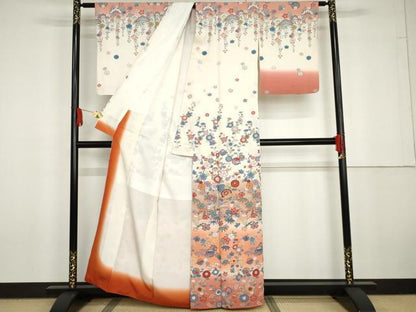 平和屋着物●訪問着　京都清水　地主神社　松竹梅花文　暈し染め　金彩　正絹　逸品　AABG6575cs