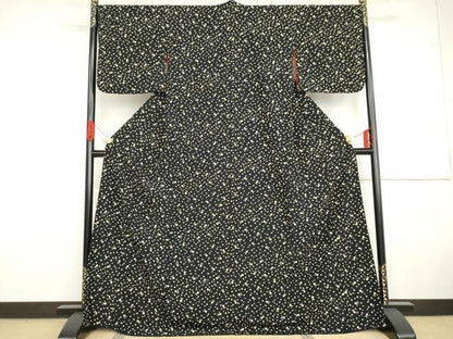 平和屋着物●小紋　兎　黒地　夢工房　洗える着物　AABG6585cs