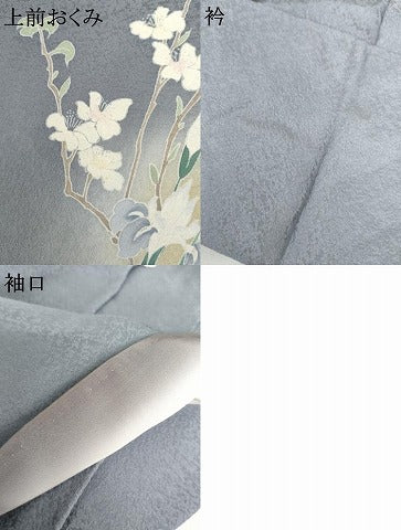 平和屋着物●訪問着　友禅　蛍暈し　枝花文　正絹　逸品　AABG6587cs