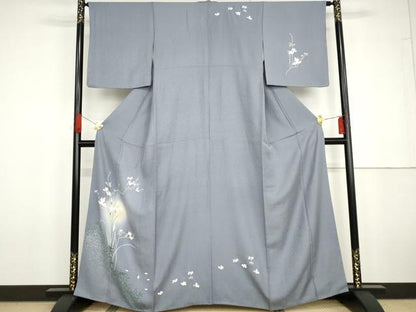 平和屋着物●訪問着　友禅　蛍暈し　枝花文　正絹　逸品　AABG6587cs