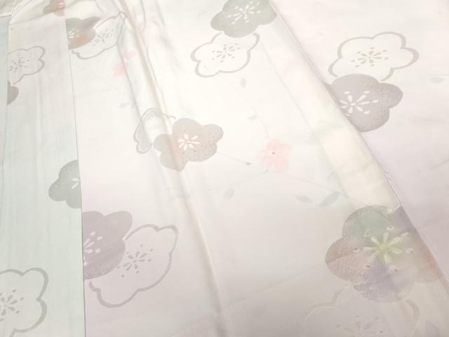 平和屋着物●振袖用長襦袢　無双仕立て　作家物　舞梅　暈し染め　金彩　正絹　逸品　AABG6588cs