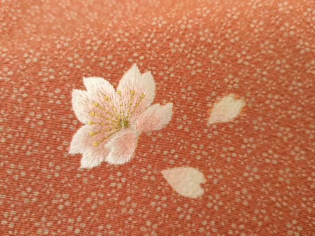 平和屋着物●訪問着　作家物　桜飛柄　金糸　金彩　井筒屋　たとう紙付き　正絹　逸品　未使用　AABG6594cs