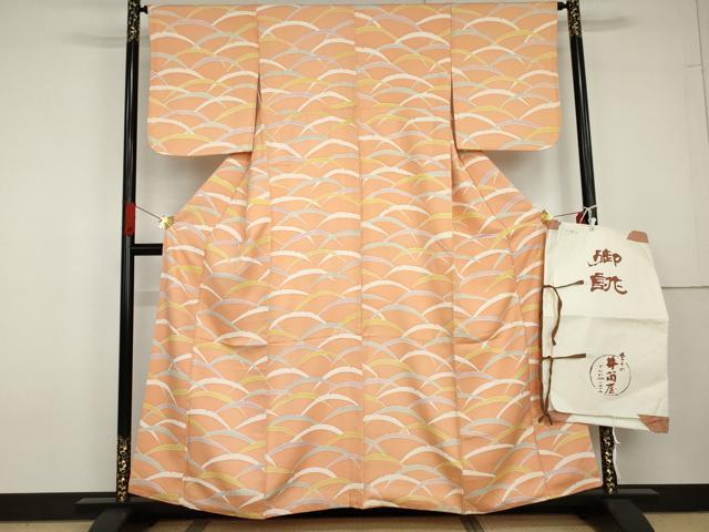 平和屋着物●上質な小紋　露芝　染と織　井筒屋　たとう紙付き　正絹　逸品　AABG6595cs