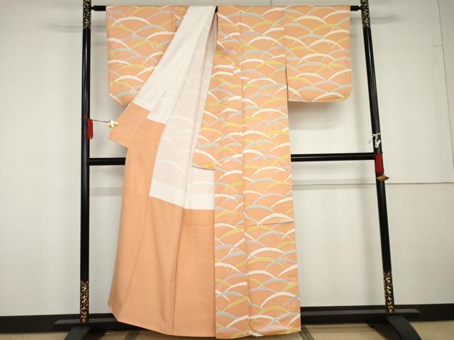 平和屋着物●上質な小紋　露芝　染と織　井筒屋　たとう紙付き　正絹　逸品　AABG6595cs