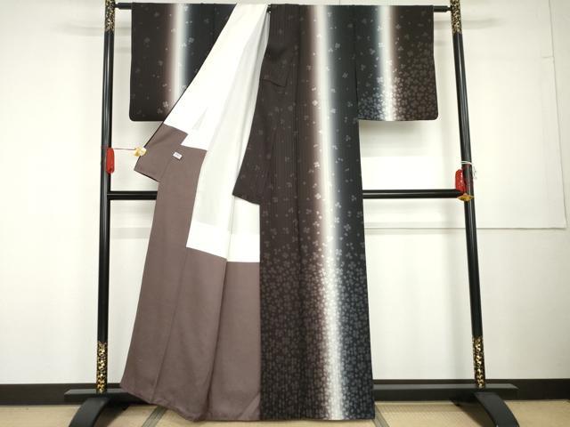 平和屋着物●染織界の匠　村松祥三　訪問着　長襦袢(袷)セット　四つ葉のクローバー　暈し染め　正絹　逸品　AABG6597cs