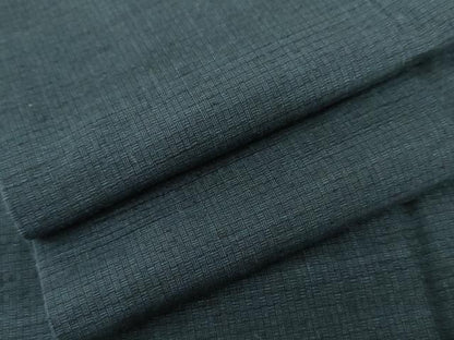 平和屋着物●男性　紬　アンサンブル　網代　色無地　青藍色　正絹　逸品　AABG6599cs