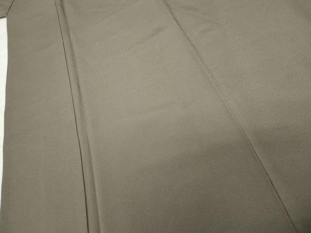 平和屋着物●上質な色無地　作家物　茶鼠色　正絹　逸品　未使用　AABG6612cs
