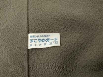 平和屋着物●上質な色無地　作家物　茶鼠色　正絹　逸品　未使用　AABG6612cs