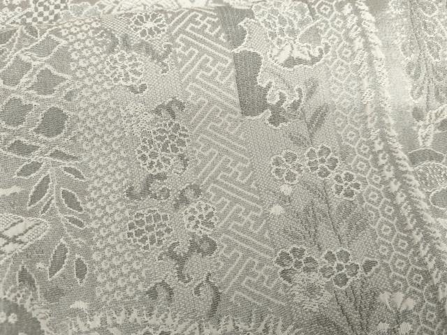 平和屋着物●お召　作家物　天目織　桃山遊花　反端付き　正絹　逸品　AABG6615cs