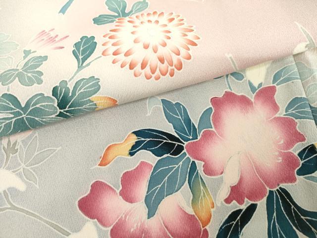 平和屋着物●訪問着　友禅　枝花文　暈し染め　正絹　逸品　AABG6616cs