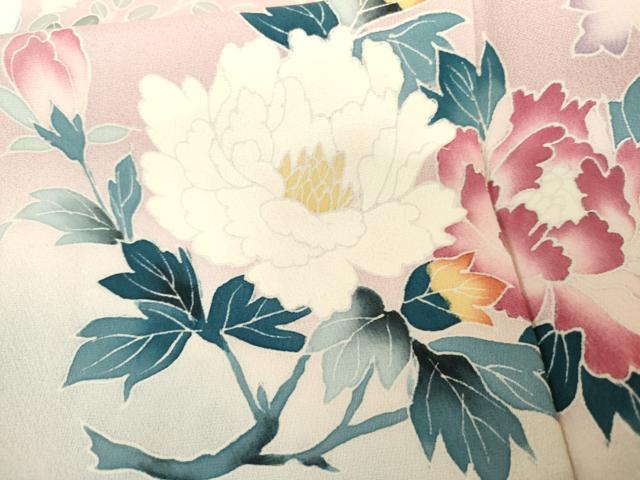 平和屋着物●訪問着　友禅　枝花文　暈し染め　正絹　逸品　AABG6616cs