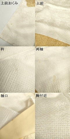 平和屋着物●訪問着　駒刺繍　笹梅花文　金彩　ロング丈　正絹　逸品　AABG6617cs