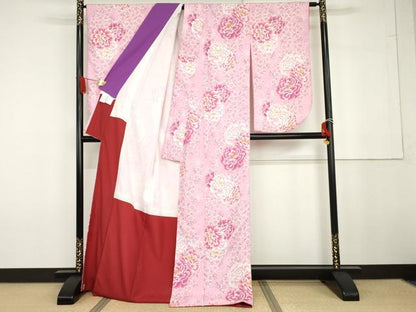 平和屋着物●カリスマ読者モデル　JAM(ジャム)　小振袖　二尺袖　薔薇　洗える着物　AABG6623cs
