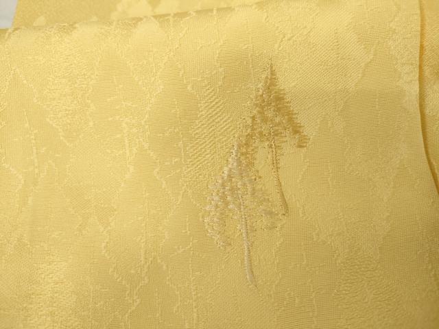 平和屋着物●無地絵羽訪問着　刺繍　樹林地紋　花葉色　正絹　逸品　未使用　AABG6631cs