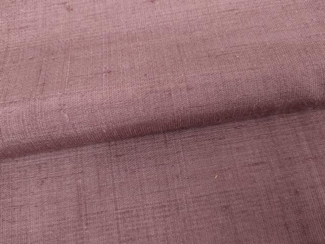 平和屋着物●結城紬　色無地　京紫色　正絹　逸品　AABG6636cs