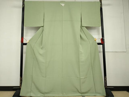 平和屋着物●上質な色無地　若菜色　ますいわ屋扱い　正絹　逸品　未使用　AABG6637cs