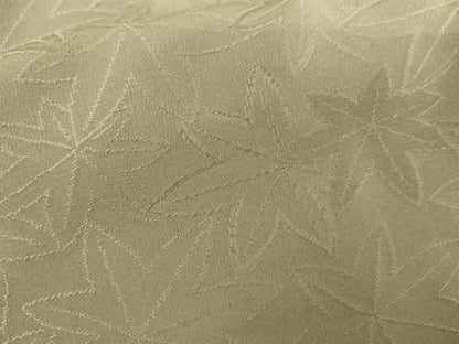 平和屋着物●上質な色無地　楓地紋　生壁色　正絹　逸品　AABG6638cs