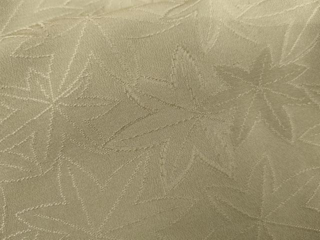 平和屋着物●上質な色無地　楓地紋　生壁色　正絹　逸品　AABG6638cs