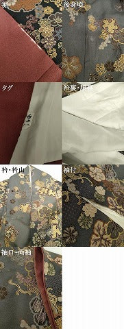 平和屋着物●訪問着　中国三大刺繍　汕頭刺繍　スワトウ刺繍　鳳凰雪輪吉祥花文　暈し染め　正絹　逸品　AABG6641cs