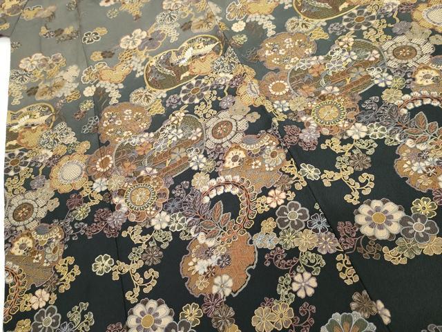平和屋着物●訪問着　中国三大刺繍　汕頭刺繍　スワトウ刺繍　鳳凰雪輪吉祥花文　暈し染め　正絹　逸品　AABG6641cs