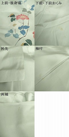 平和屋着物●訪問着　友禅　枝花文　暈し染め　正絹　逸品　AABG6642cs
