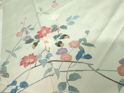 平和屋着物●訪問着　友禅　枝花文　暈し染め　正絹　逸品　AABG6642cs