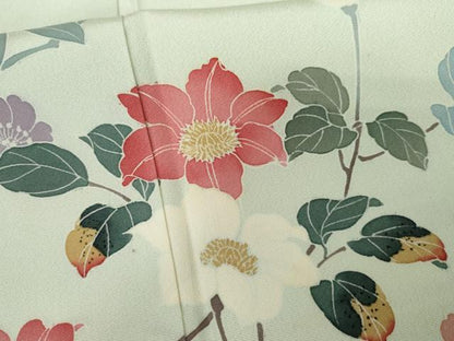 平和屋着物●訪問着　友禅　枝花文　暈し染め　正絹　逸品　AABG6642cs