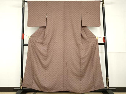 平和屋着物●上質な小紋　花菱文　正絹　逸品　AABG6643cs