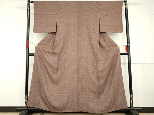 平和屋着物●上質な小紋　花菱文　正絹　逸品　AABG6643cs
