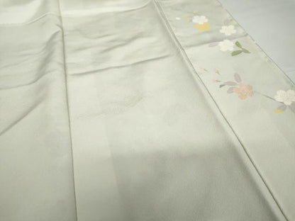 平和屋着物●訪問着　友禅　作家物　松月　枝花文　暈し染め　正絹　逸品　AABG6644cs