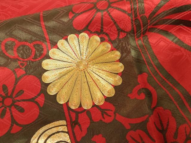 平和屋着物●豪華振袖　駒刺繍　絞り　几帳流水花文　金彩　正絹　逸品　AABG6647cs