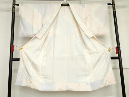 平和屋着物●長襦袢　袷　芝花文　暈し染め　正絹　逸品　AABG6648cs