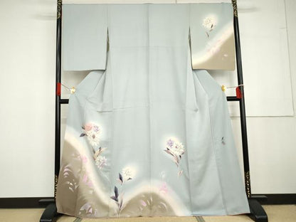 平和屋着物●訪問着　作家物　枝花文　暈し染め　正絹　逸品　AABG6649cs