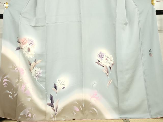 平和屋着物●訪問着　作家物　枝花文　暈し染め　正絹　逸品　AABG6649cs