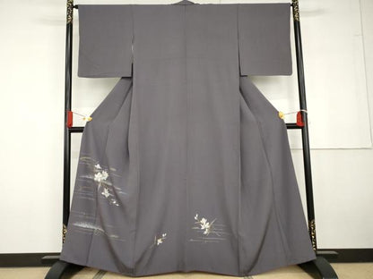 平和屋着物●訪問着　枝花文　金銀彩　正絹　逸品　AABG6653cs