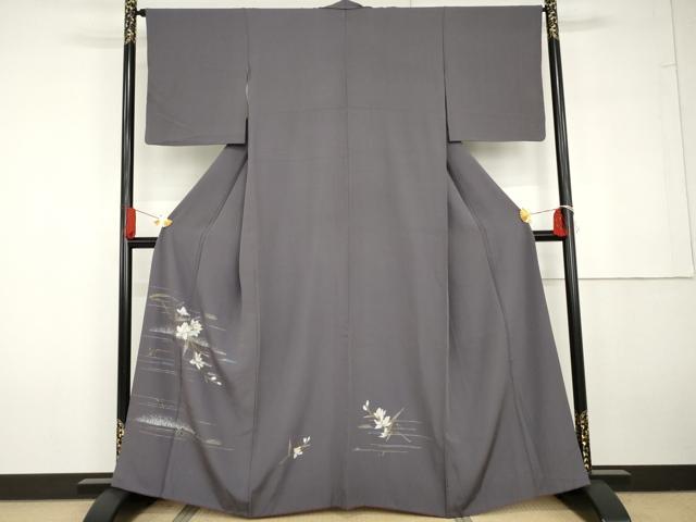 平和屋着物●訪問着　枝花文　金銀彩　正絹　逸品　AABG6653cs