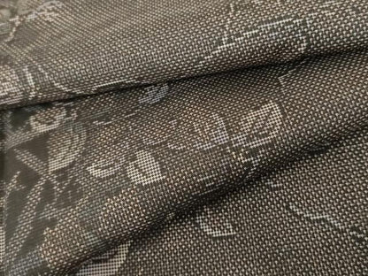 平和屋着物●本場大島紬　泥染め　カタス7マルキ　枝葉間道　正絹　逸品　AABG6655cs