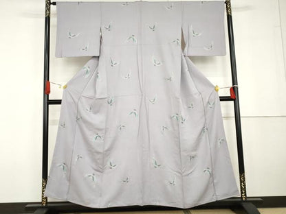 平和屋着物●染色作家　斉藤三才　小紋　三才鳥　金彩　正絹　逸品　AABG6657cs