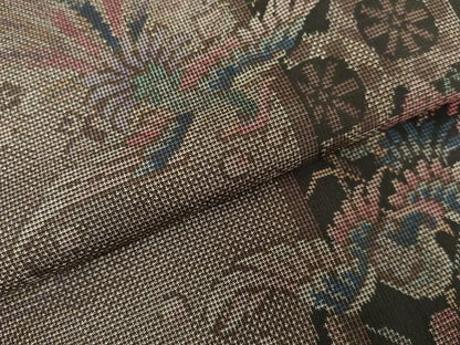 平和屋着物●本場大島紬　泥染め　カタス7マルキ　鳳凰花間道　正絹　逸品　AABG6659cs