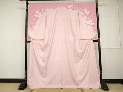平和屋着物●小振袖　二尺袖　舞花文　暈し染め　銀彩　AABG6667cs