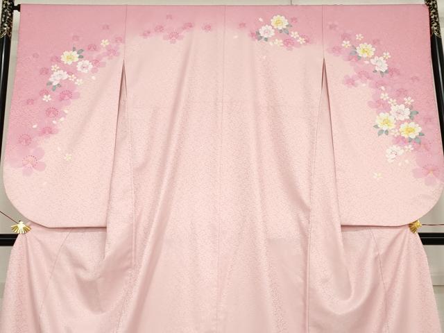 平和屋着物●小振袖　二尺袖　舞花文　暈し染め　銀彩　AABG6667cs