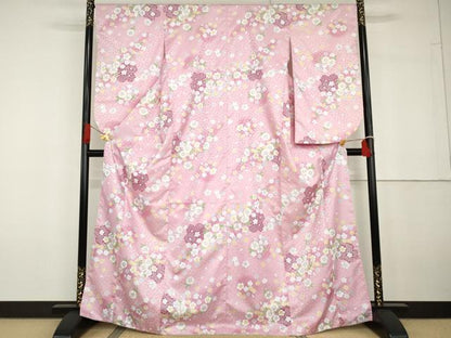 平和屋着物●小振袖　二尺袖　舞花文　暈し染め　金彩　洗える着物　AABG6674cs