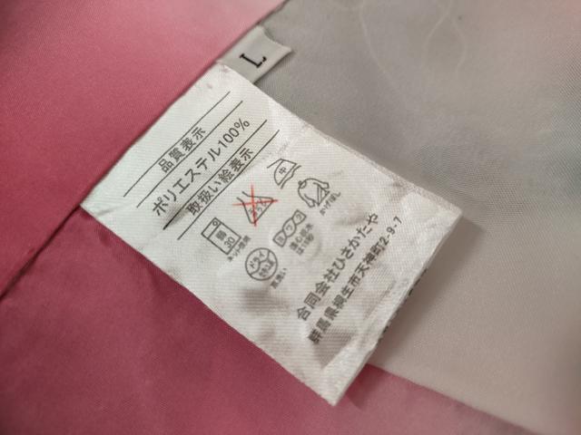 平和屋着物●小振袖　二尺袖　草花文　百合　黒地　洗える着物　AABG6675cs