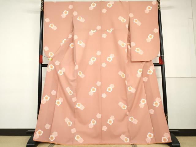 平和屋着物●小振袖　二尺袖　舞梅文　洗える着物　AABG6680cs