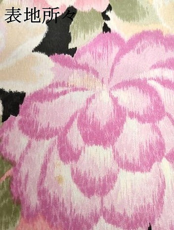 平和屋着物●ファッションブランド　hiromichi nakano　ヒロミチナカノ　小振袖　二尺袖　草花文　黒地　洗える着物　AABG6687cs
