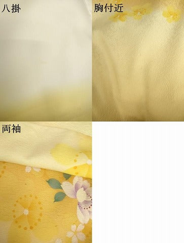 平和屋着物●小振袖　二尺袖　舞花文　暈し染め　銀彩　洗える着物　AABG6690cs